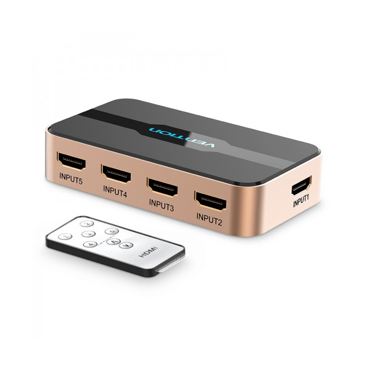 Vention Duplicador HDMI Hembra a HDMI Macho 5x - Color Dorado