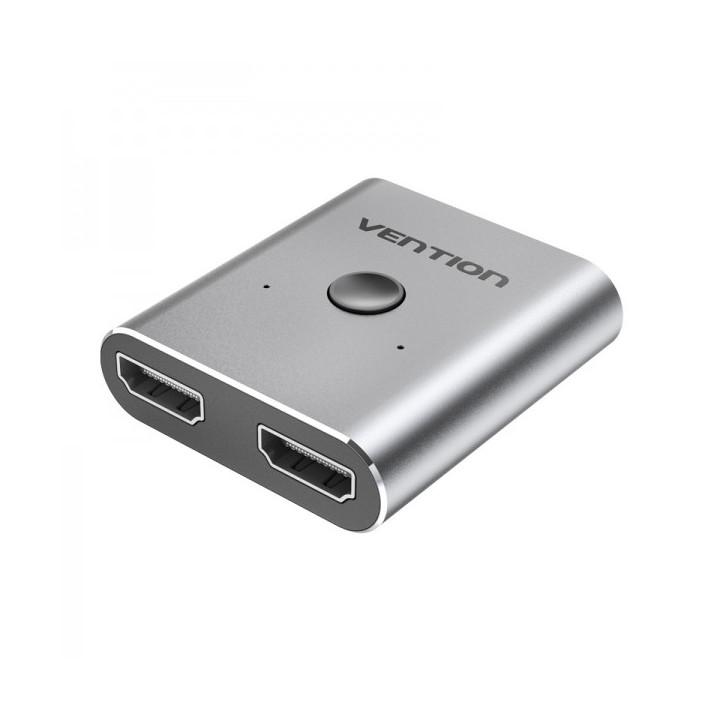 Vention Switch/Splitter HDMI Hembra a 2xHDMI Hembra 4K Bidireccional - Aluminio Gris