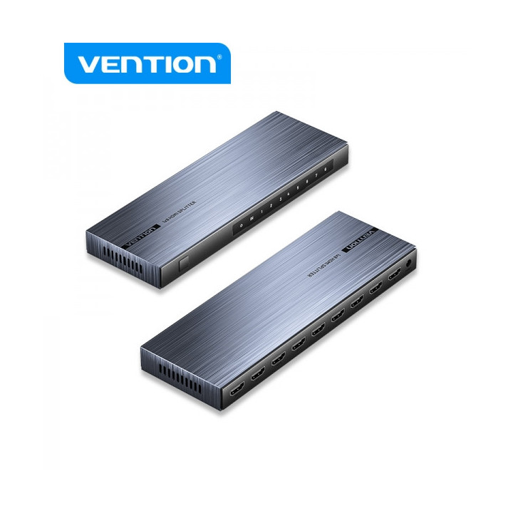 Vention Splitter HDMI 2.0 1x8 - 4K - Aluminio Negro