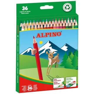 Alpino Pack de 36 Lapices de Colores Creativos - Mina de 3mm Resistente a la Rotura - Bandeja Extraible - Colores Vivos y Brill