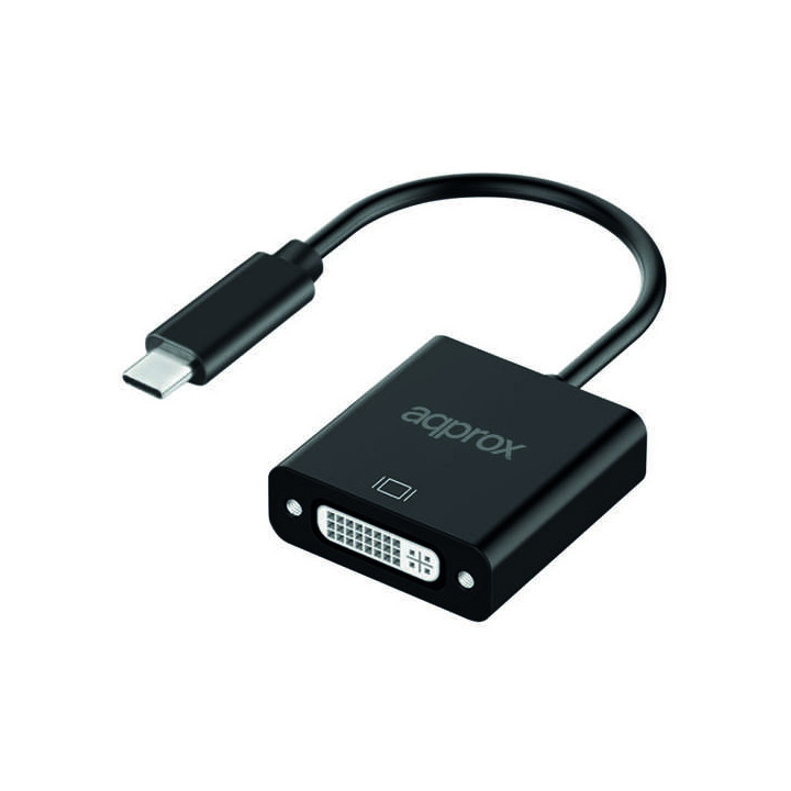 Approx Adaptador USB-C Macho a DVI Hembra - Resolucion hasta 1080P/60Hz - Cable de 13cm