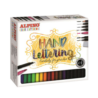 Alpino Color Experience Pack de 24 Rotuladores Hand Lettering + 1 Rotulador Punta Super Pincel