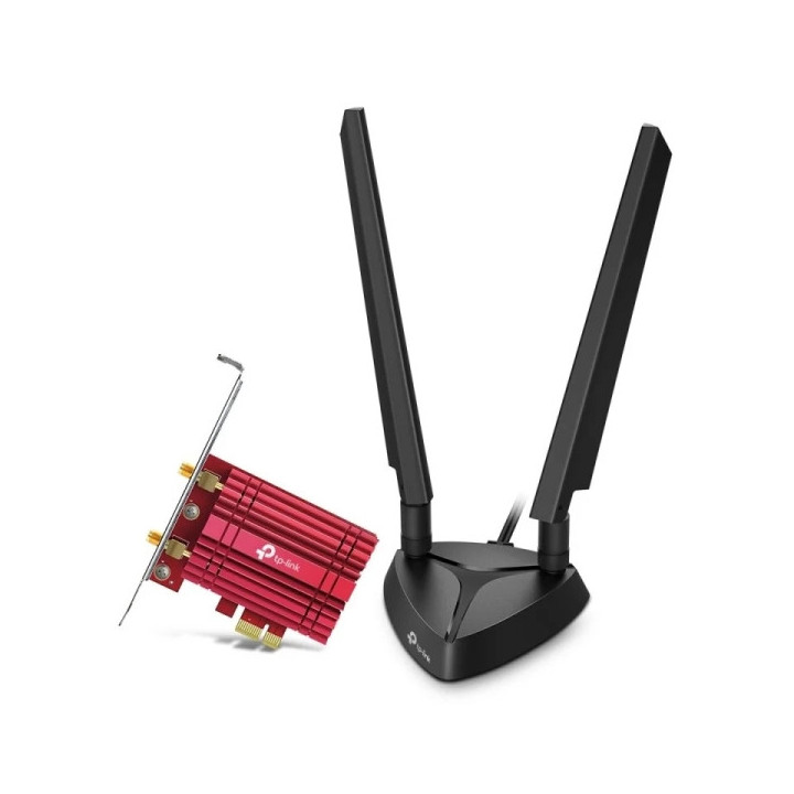 TP-Link Archer TXE75E Adaptador PCIe WiFi 6E AXE5400 Bluetooth 5.2 con 2 Antenas de Alta Ganancia