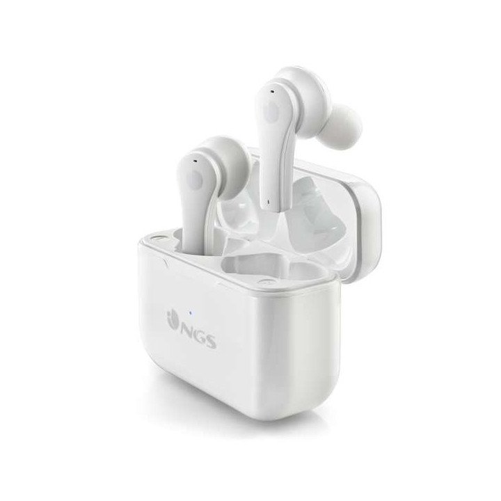 NGS Artica Bloom White Auriculares Intrauditivos Bluetooth 5.1 TWS - Manos Libres - Asistente de Voz - Autonomia hasta 7h - Bas