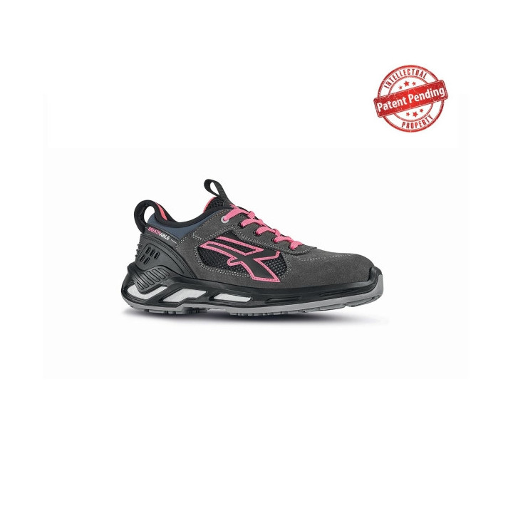 Upower Kate S ESD Calzado de Seguridad Bajos - Talla 35 - Parte Superior de Nailon Ultraflexible y Gamuza Suave