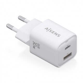Aisens Cargador Gan USB-C 30W - Alta Eficiencia Energetica - Diseño Elegante y Moderno - Tecnologia AI - Carga Rapida y Segura