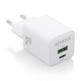 Aisens Cargador Gan USB-C 30W - Alta Eficiencia Energetica - Tecnologia AI - Multiples Protecciones - Carga Rapida y Segura - C