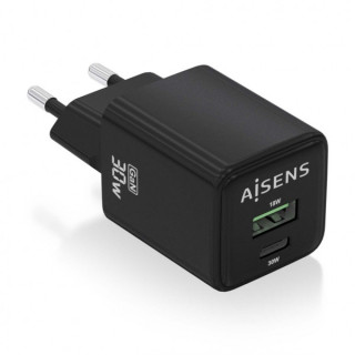 Aisens Cargador Gan USB-C 30W - Alta Eficiencia Energetica - Tecnologia AI para Carga Rapida - Multiples Protecciones de Seguri