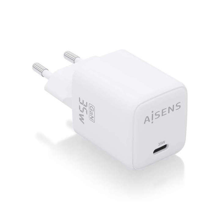 Aisens Cargador Gan 35W - 1xUSB-C PD3.0 QC4.0 - Color Blanco