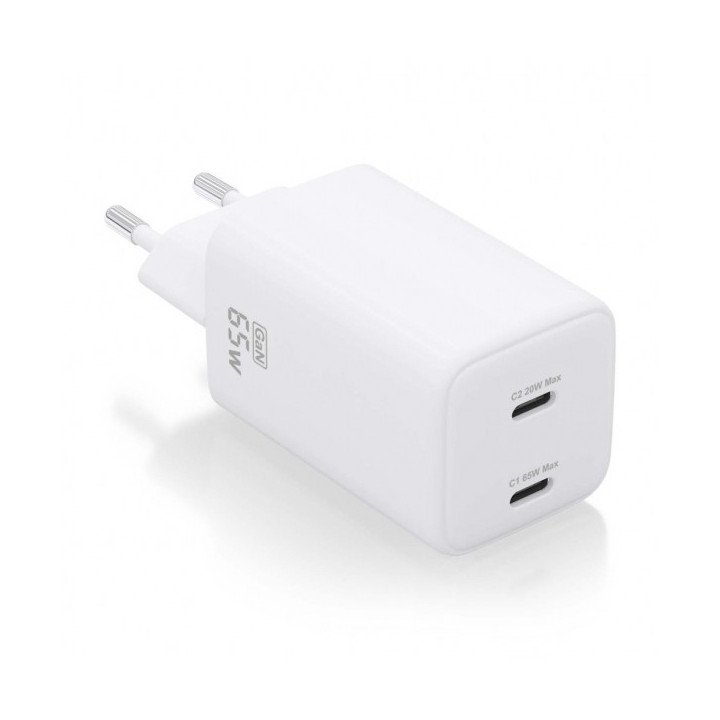 Aisens Cargador Gan USB-C 65W - Alta Eficiencia Energetica - Tecnologia AI - Multiples Protecciones - Carga Rapida y Segura - C