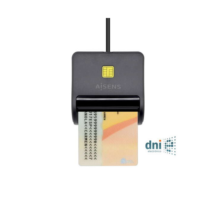 Aisens Lector de Tarjeta Inteligente DNI - Color Negro