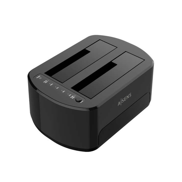 Aisens Estacion de Docking de Doble Bahia ASDS-D03B Sata 2.5/3.5 a USB 3.0/3.1 Gen1 - Clone - Color Blanco