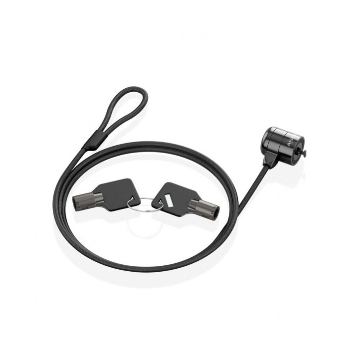 Aisens Cable de Seguridad de Acero con Cerradura de Llave - Compatible con Kensington Lock - para Ordenador