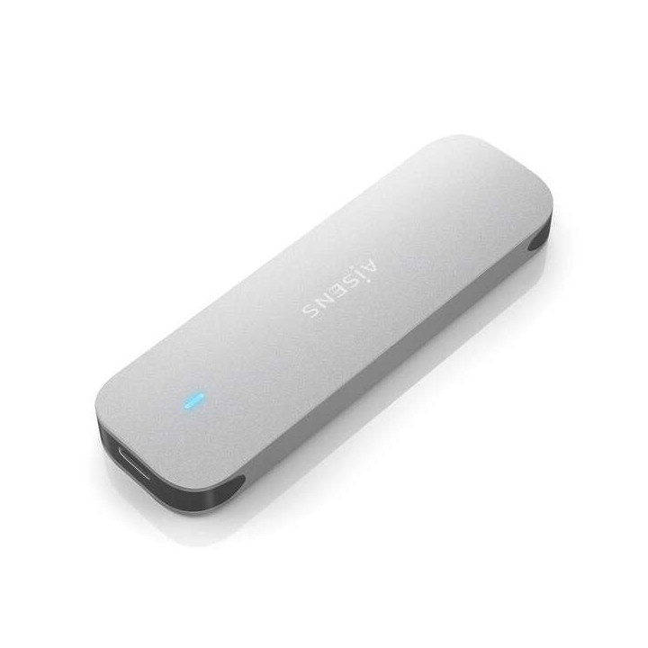 Aisens Caja Externa M.2 (NGFF) ASM2-025Sl NVMe a USB3.2 GEN2 - Color Plata