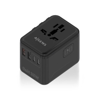 Aisens Adaptador de Viaje Universal GaN 35W - 2xUSB-A QC3.0
