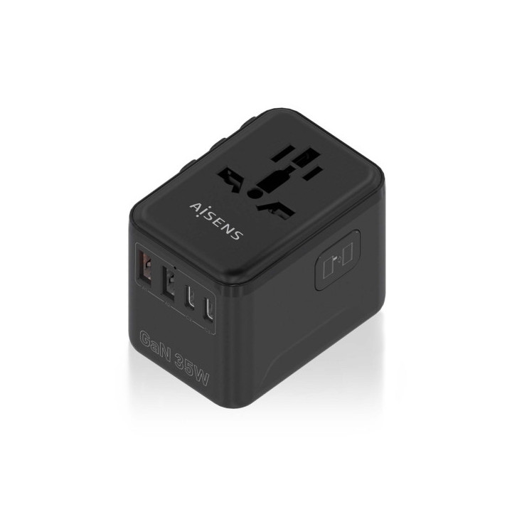 Aisens Adaptador de Viaje Universal GaN 35W - 2xUSB-A QC3.0