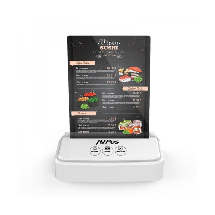 AVPos AVP-AC-3B Avisador de Camareros - 3 Funciones - Soporte Publicitario - Color Blanco