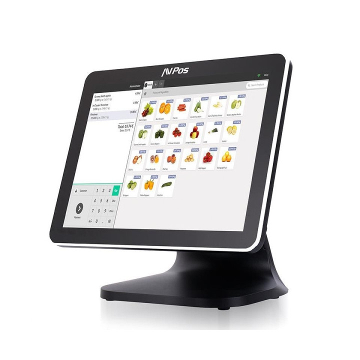 AVPos TPV K5000 Aluminio 15 Tactil - i7 - 8gb Memoria - SSD 128gb - VGA y HDMI - Color Negro