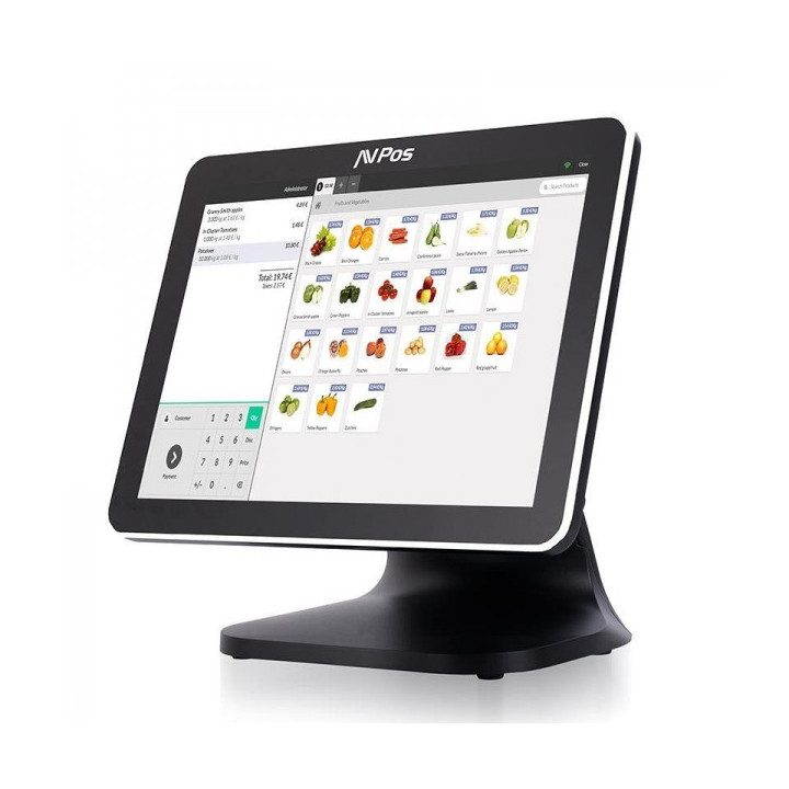 AVPos TPV K5000 Aluminio 15 Tactil - N100 - 8gb Memoria - SSD 128gb - VGA y HDMI - Color Negro