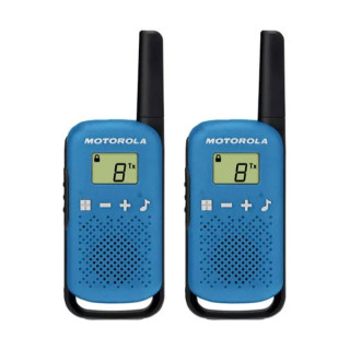 Motorola T42 Pack 2 Walkie Talkies - 16 Canales PMR446 - Alcance hasta 4Km - Autonomia hasta 18h - Color Azul
