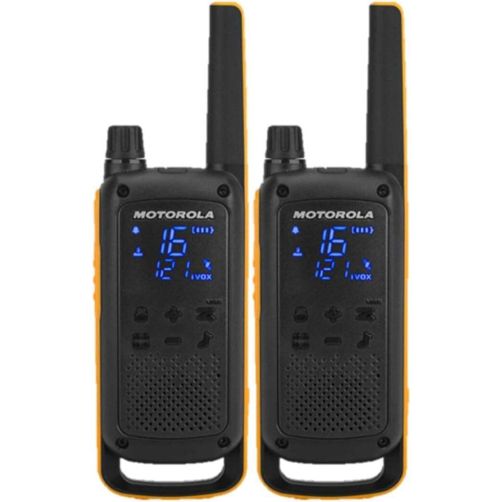Motorola TLKR T82 Extreme Pack 2 Walkie Talkies - 16 Canales PMR446 y 121 Codigos - Alcance de hasta 10km en Campo Abierto - Au