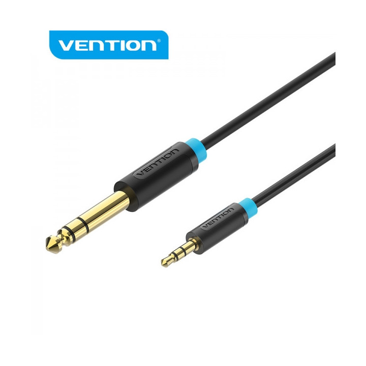 Vention Cable Estereo Jack 6.5 Macho a Jack 3.5 Macho BABBG - 1m - Color Negro