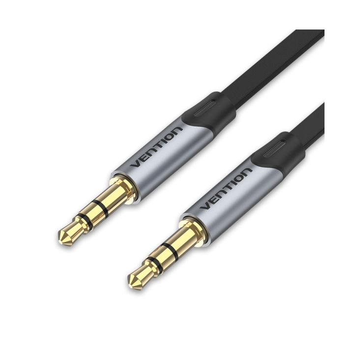 Vention Cable Estereo Jack 3.5 Macho a Jack 3.5 Macho - 0.5m - Plano - Color Gris