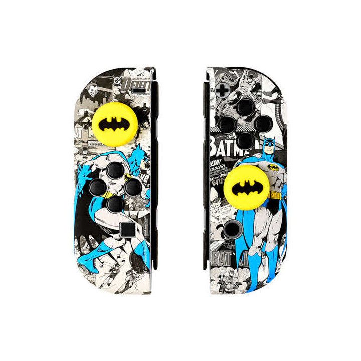 FR-TEC Combo Pack Batman Carcasas Duras Protectoras para Joycons Nintendo Switch - Grips con Logo de Batman - Caja de 16 Juegos
