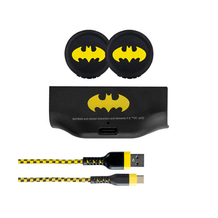 FR-TEC Pack Carga y Juega Batman Xbox Series X/S - Grips con Logo Batman - Cable USB-C 3m Resistente y Colorido - Bateria Recar
