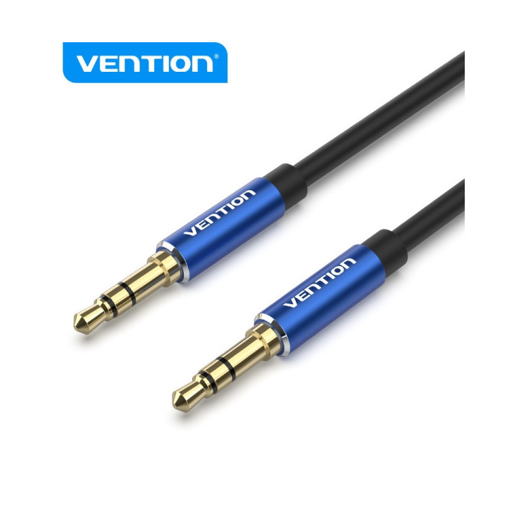 Vention Cable de Audio Estereo - Contactos Dorados - Carcasa de Aluminio - Cable 3m - Color Azul