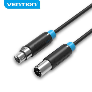 Vention Cable de Microfono XLR - Interfaz Bañado en Oro - Conductor de Bronce Esmaltado - Caparazon de Aleacion de Aluminio -
