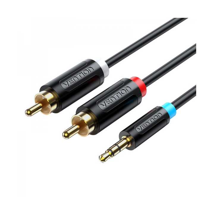 Vention Cable Estereo Jack 3.5 Macho a 2x RCA Macho - 1.5m - Color Negro