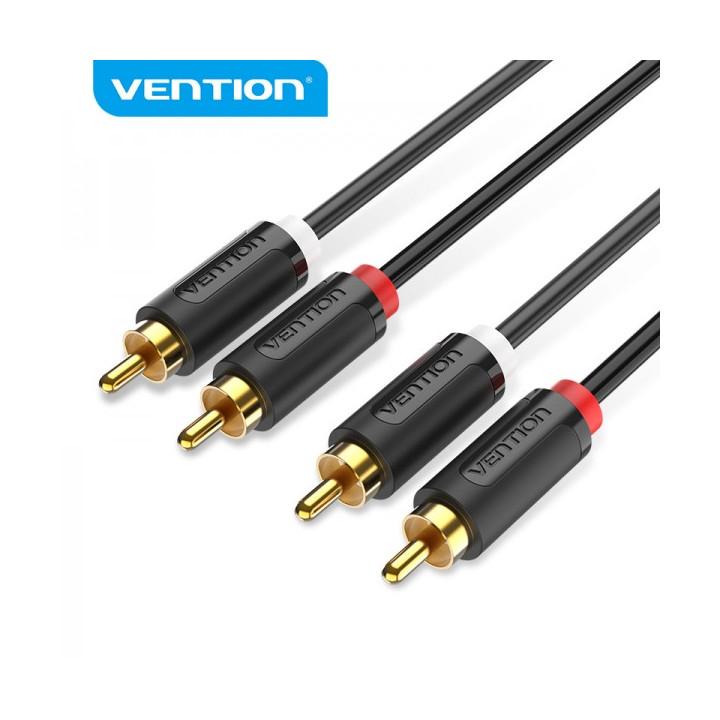 Vention Cable Estereo 2x RCA Macho a 2x RCA Macho - 1.5m - Color Negro