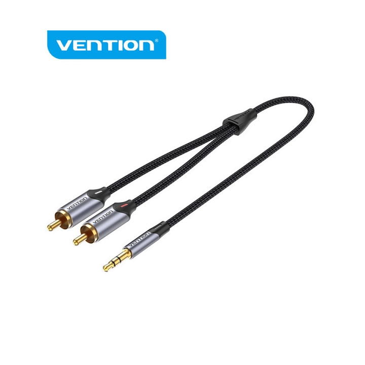 Vention Cable de Audio RCA a 3.5 mm - Sonido Hi-Fi - Cancelacion de Ruido - Conductor de Cobre 29AWG - Flexible y Resistente -