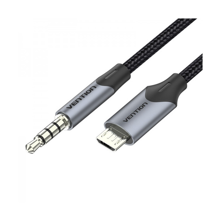 Vention Cable Audio MicroUSB Macho a Jack 3.5 Macho - 1.5m - Color Negro