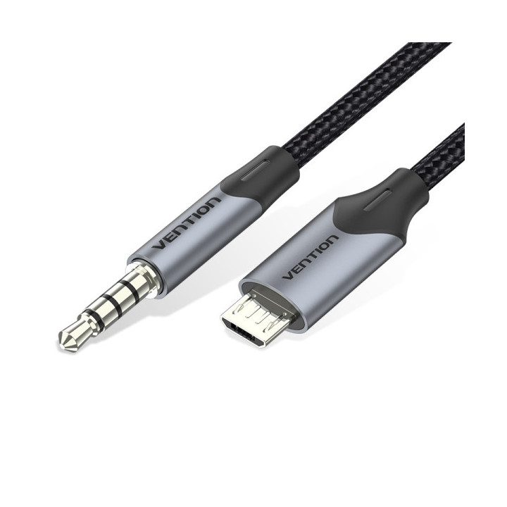 Vention CableTech Adaptador Micro-USB a Jack 3.5 - Conectores de Alta Calidad - USB 2.0 - Color Negro
