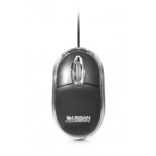 Urban Factory Raton con Cable USB - 800dpi - Uso Ambidiestro - Color Negro