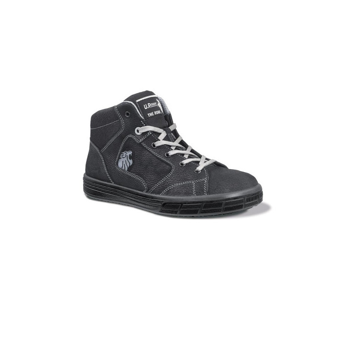 Upower Lion S Calzado de Seguridad Altos - Talla 35 - Cuero Nubuck Natural Hidrofugo