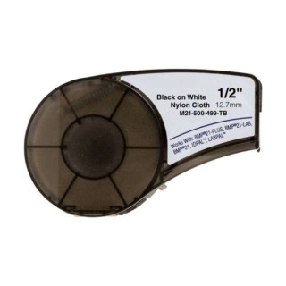Brady M21-500-499-TB Cinta de Etiquetas Genericas de Nylon - Texto negro sobre fondo blanco - Ancho 12.7mm x 4.9 metros - 500 E