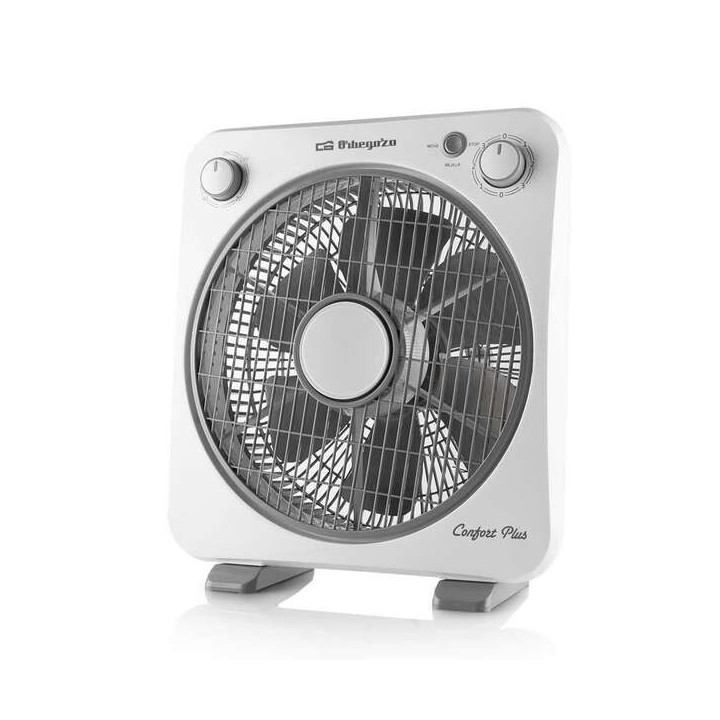 Orbegozo BF 0138 Ventilador Box Fan - Refresca y Ventila con Potencia y Silencio - Portatil y Practico - Temporizador de 60min