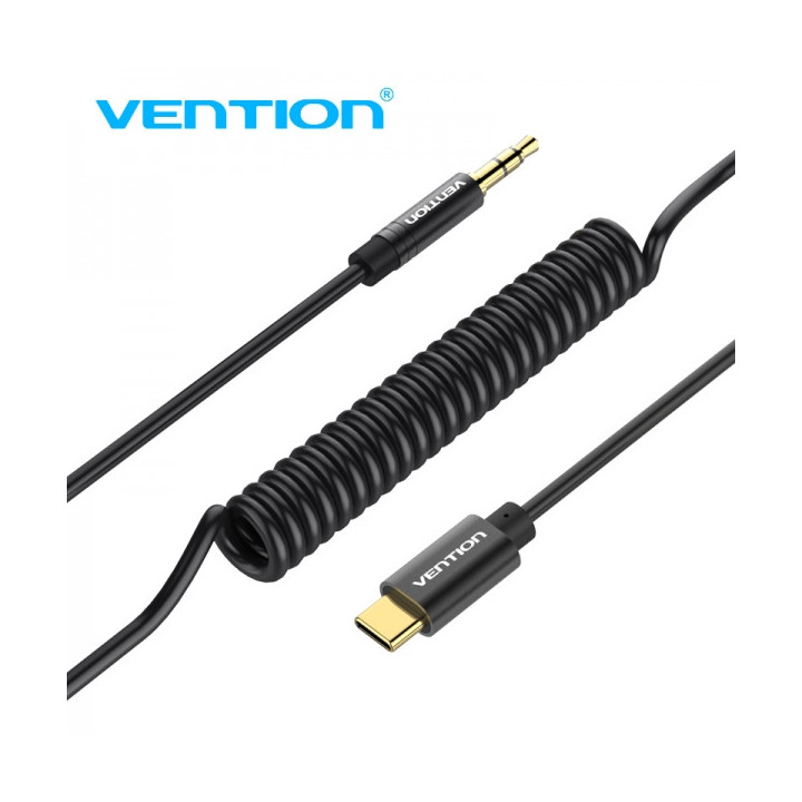 Vention Conversor Audio USB-C a Jack 3.5 Macho - 1m - Color Negro