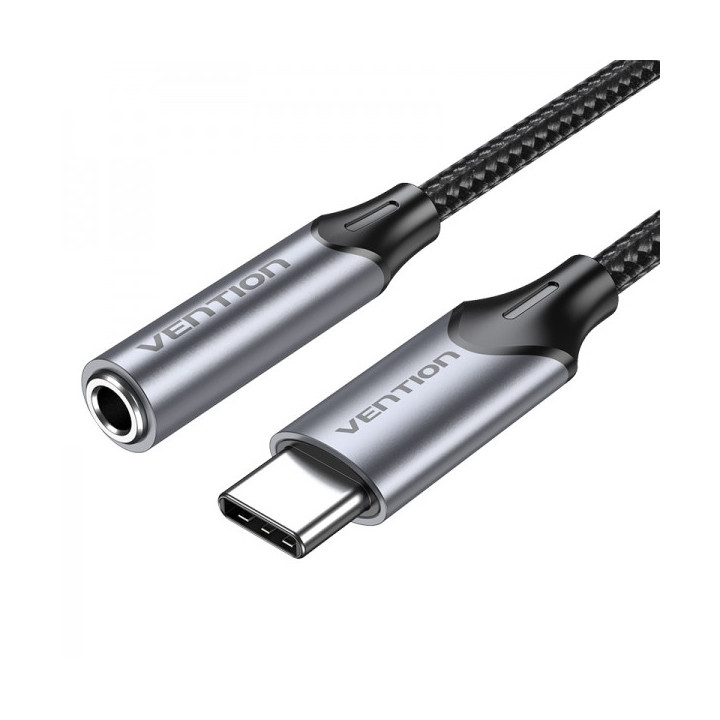Vention Adaptador Audio Jack 3.5mm Hembra a USB-C - 0.10m - Color Gris