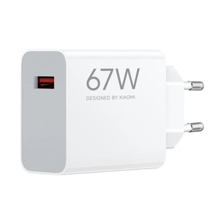 Xiaomi HyperCharge Cargador de Pared 67W QC3.0 - USB-A - Carga Rapida - Color Blanco