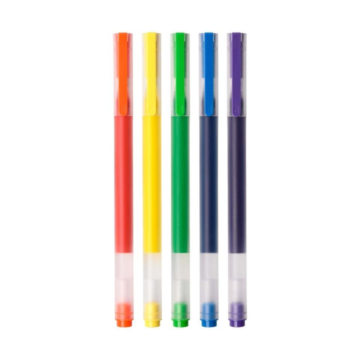 Xiaomi High-Capacity Pack de 5 Boligrafos de Gel - Punta 0.5mm - Alta Capacidad - Secado Rapido - Colores Surtidos