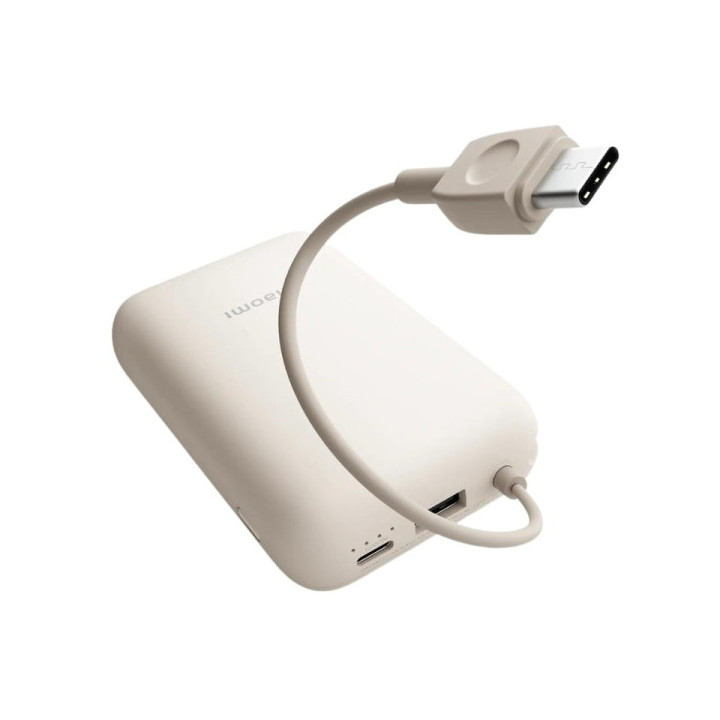 Xiaomi Bateria Externa/Power Bank 10000 mAh con - Carga Rapida 22.5W - Cable de Carga Integrado - Puertos 1x USB-A
