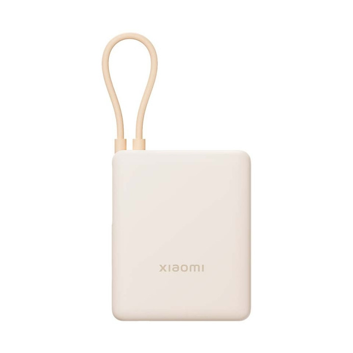 Xiaomi Tan GL Powerbank 10000 mAh - 33W - Cable Integrado - Carga Rapida - Multiples Capas de Seguridad - Color Beige
