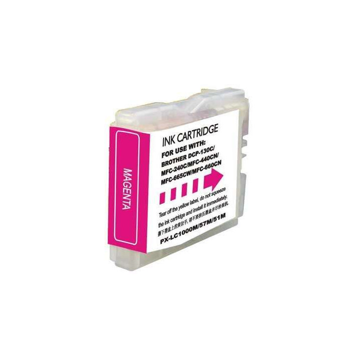 Brother LC1000XL/LC970XL Magenta Cartucho de Tinta Generico - Reemplaza LC1000M/LC970M