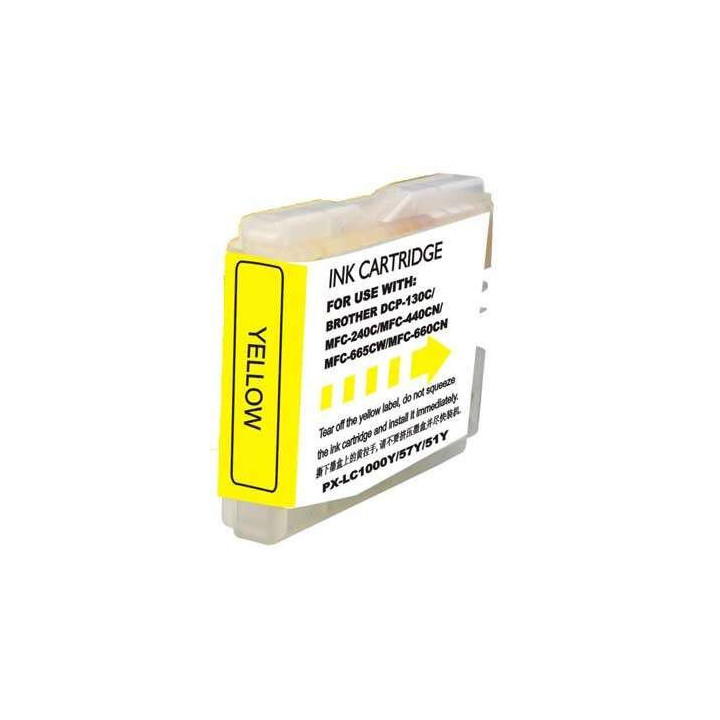 Brother LC1000XL/LC970XL Amarillo Cartucho de Tinta Generico - Reemplaza LC1000Y/LC970Y
