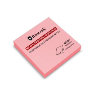 Bismark Bloc de 100 Notas Adhesivas 76x76mm - Color Rosa Neon