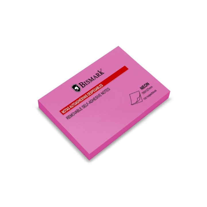 Bismark Bloc de 100 Notas Adhesivas 76x127mm - Color Magenta Neon